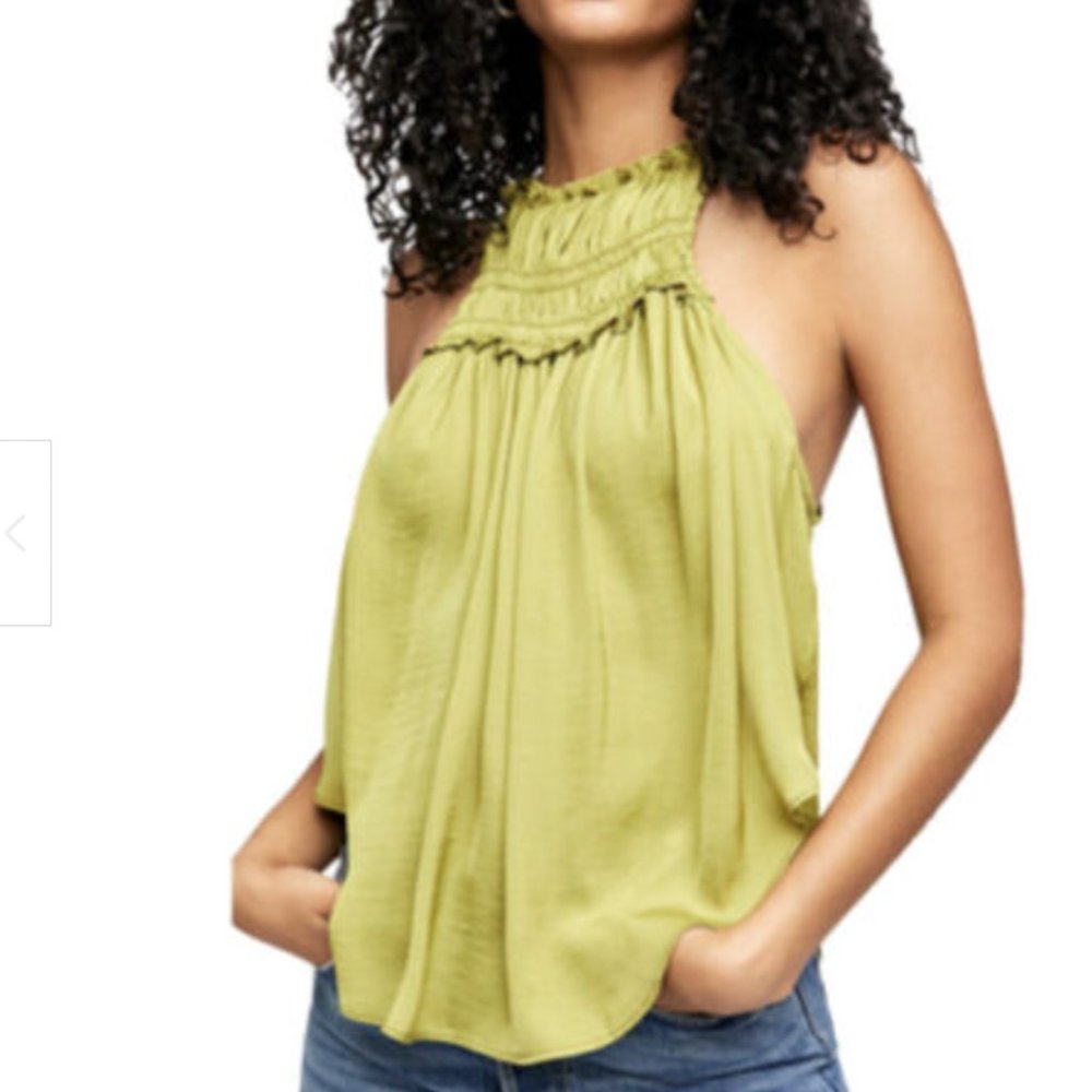 Free People Green Tank Blouse